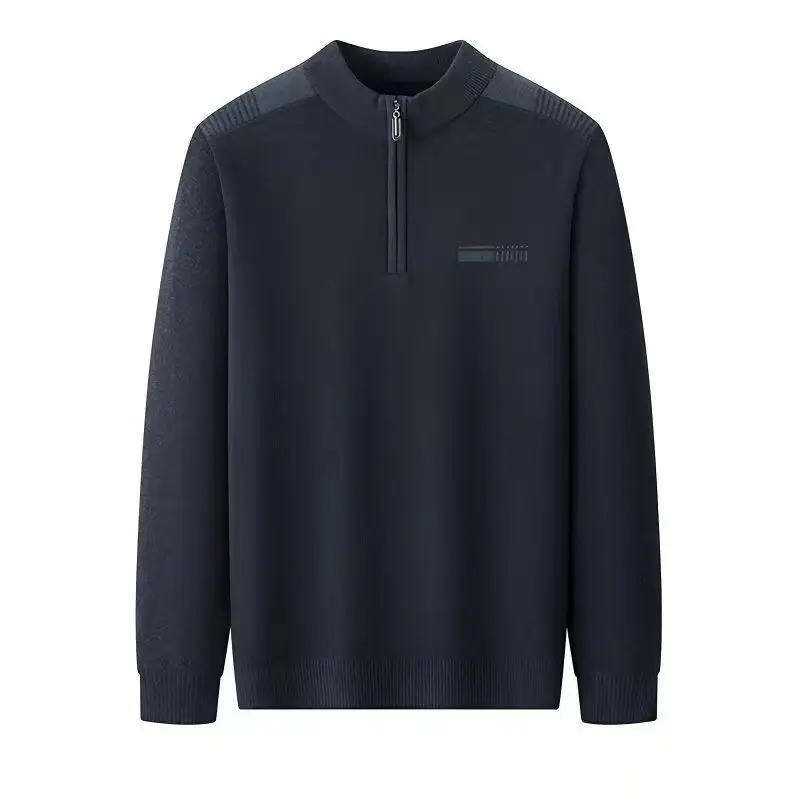 New Men Thickened Jacquard Sweater Long Sleeve Middle Age Elderly - Image 6