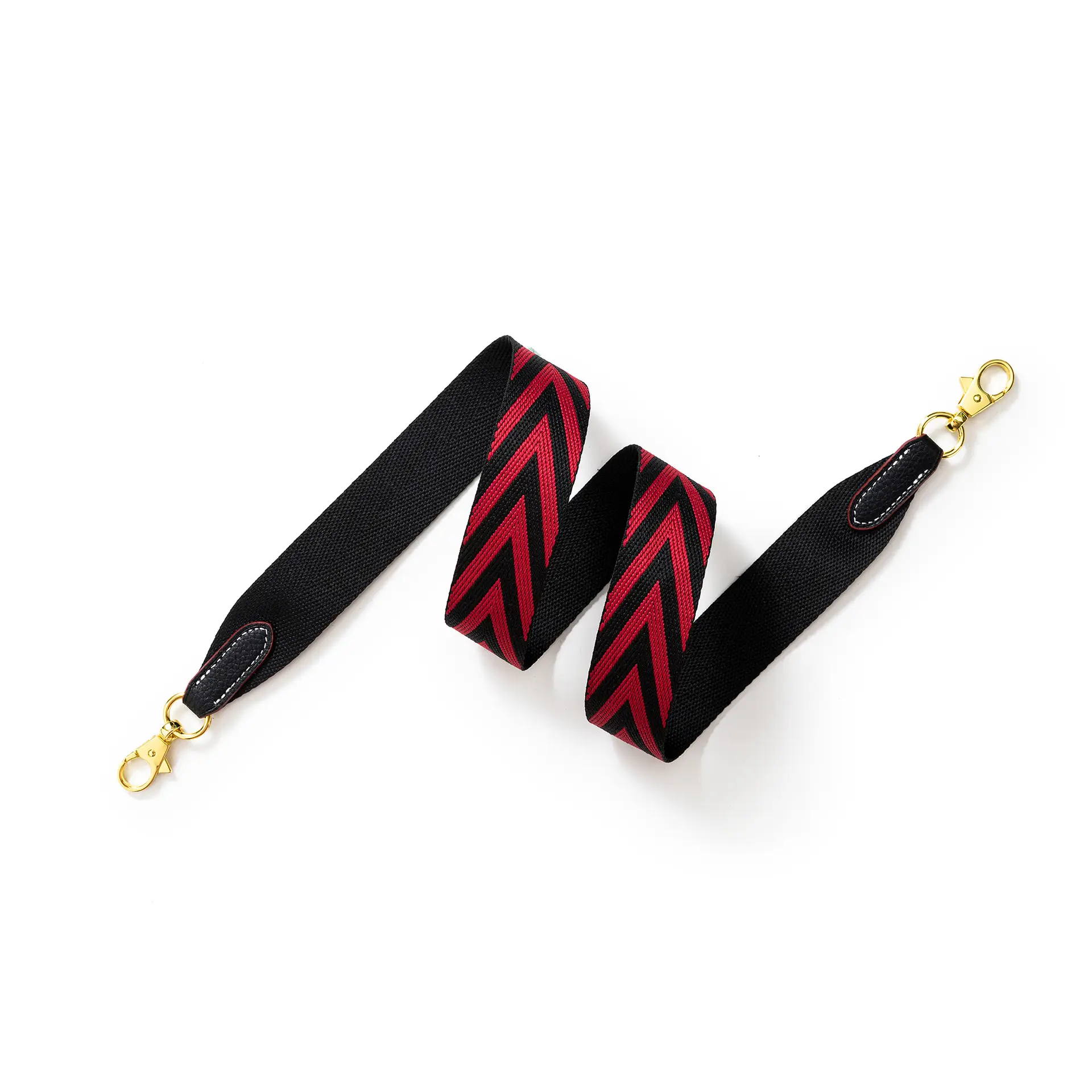 Crossbody Bag Straps with V-Pattern Webbing Red Black Green - Image 11