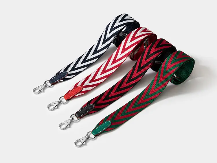 Crossbody Bag Straps with V-Pattern Webbing Red Black Green — feature 4