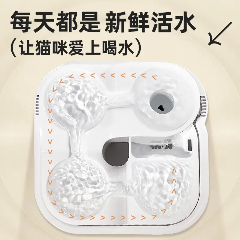 Cross-border cat water dispenser filter circulating water dog water bowl multi-slot automatic pet water dispenser wholesale