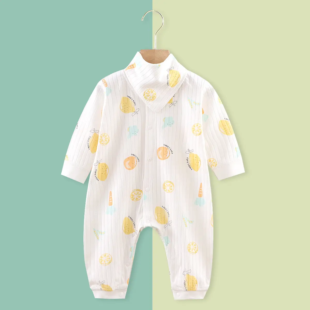 Baby Dinosaur Long Sleeve Romper White Cotton - Image 8