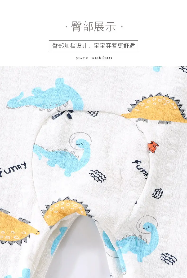 Baby Dinosaur Long Sleeve Romper White Cotton — feature 10