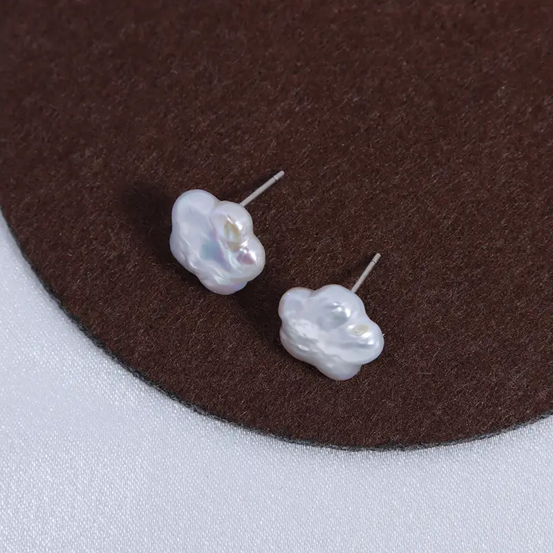 Natural Pearl Earrings S925 Sterling Silver Needle Spot - Image 2