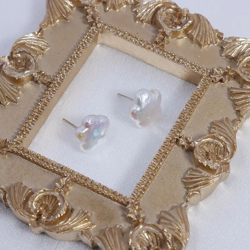 Natural Pearl Earrings S925 Sterling Silver Needle Spot - Image 4