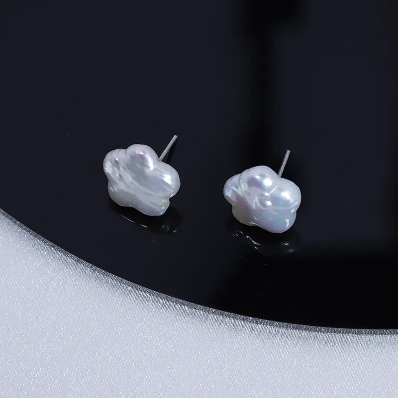 Natural Pearl Earrings S925 Sterling Silver Needle Spot - Image 5