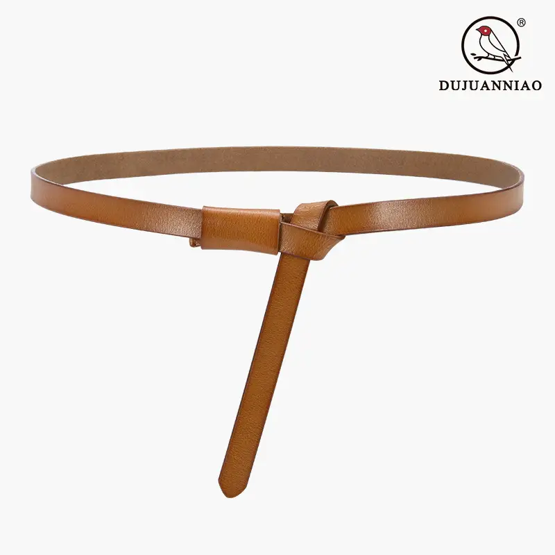 Black Genuine Leather Belt for Women High-end Knot Decorative Dress Waist Cover - Image 17