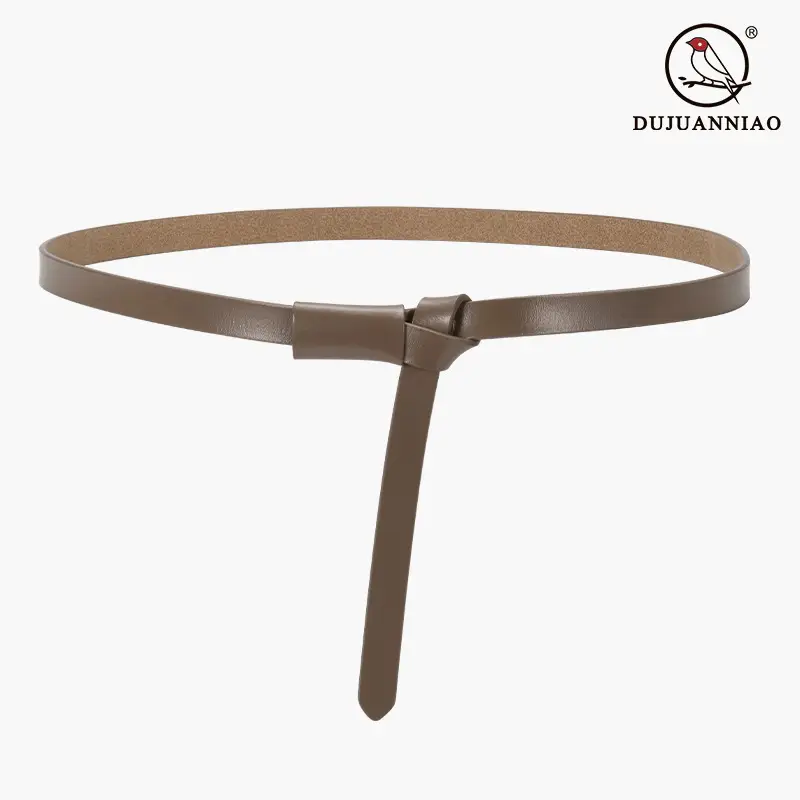 Black Genuine Leather Belt for Women High-end Knot Decorative Dress Waist Cover - Image 18