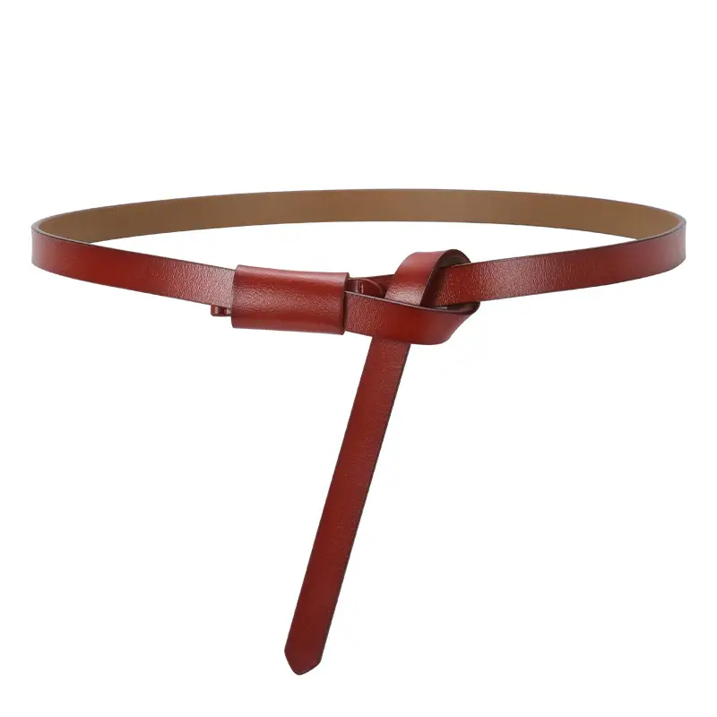 Black Genuine Leather Belt for Women High-end Knot Decorative Dress Waist Cover - Image 19
