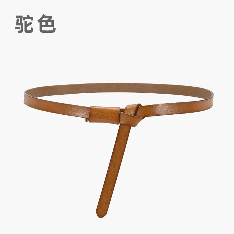 Black Genuine Leather Belt for Women High-end Knot Decorative Dress Waist Cover - Image 12