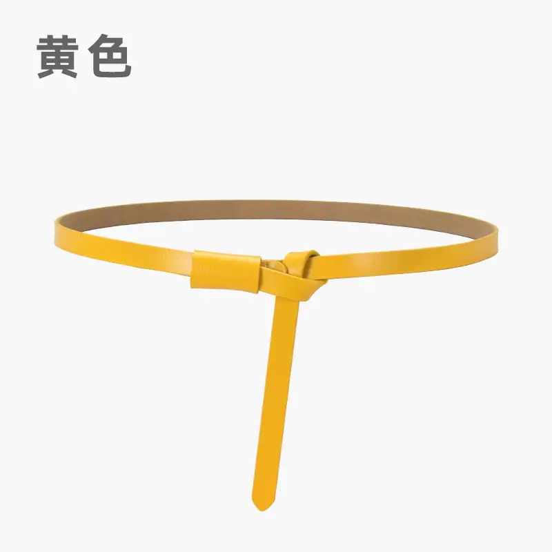 Black Genuine Leather Belt for Women High-end Knot Decorative Dress Waist Cover - Image 4