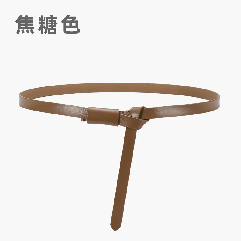 Black Genuine Leather Belt for Women High-end Knot Decorative Dress Waist Cover - Image 5