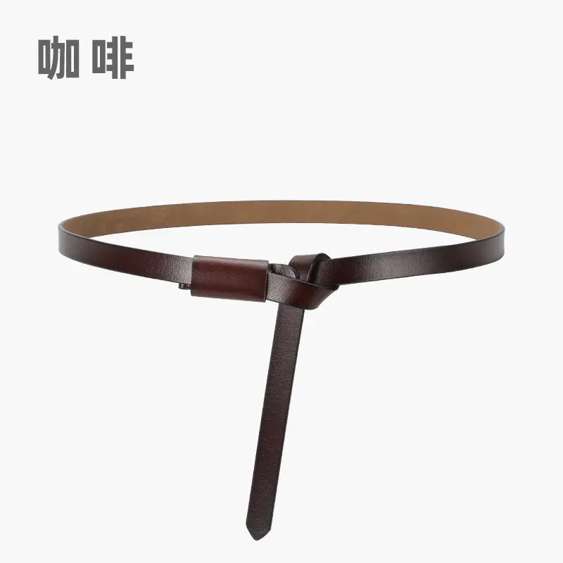 Black Genuine Leather Belt for Women High-end Knot Decorative Dress Waist Cover - Image 7