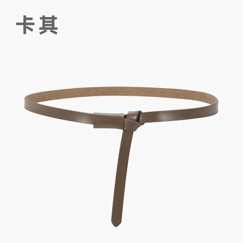Black Genuine Leather Belt for Women High-end Knot Decorative Dress Waist Cover - Image 8