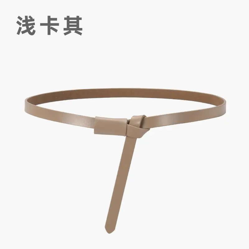 Black Genuine Leather Belt for Women High-end Knot Decorative Dress Waist Cover - Image 9
