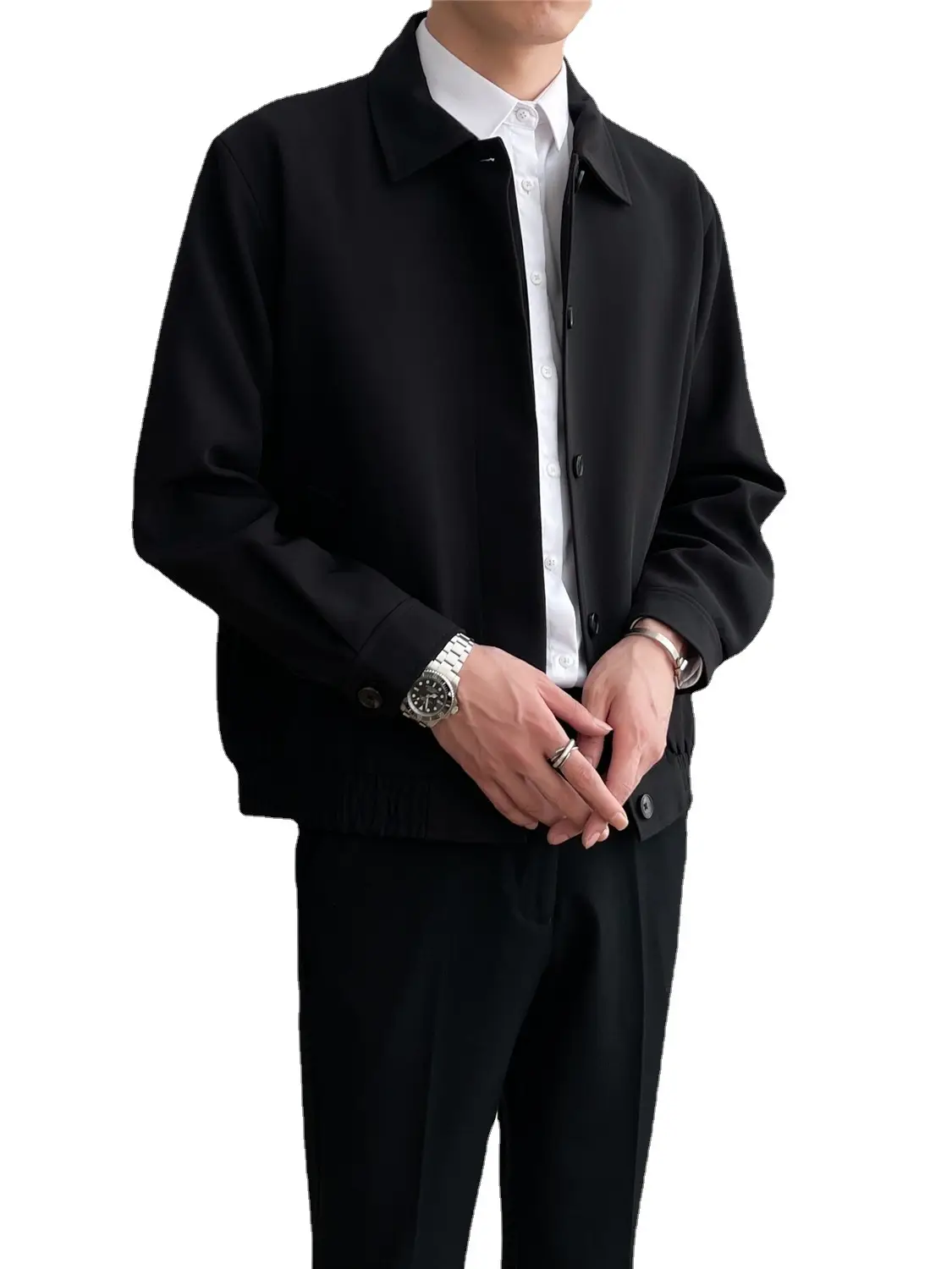 Men's Apricot Lapel Jacket Loose Korean Style