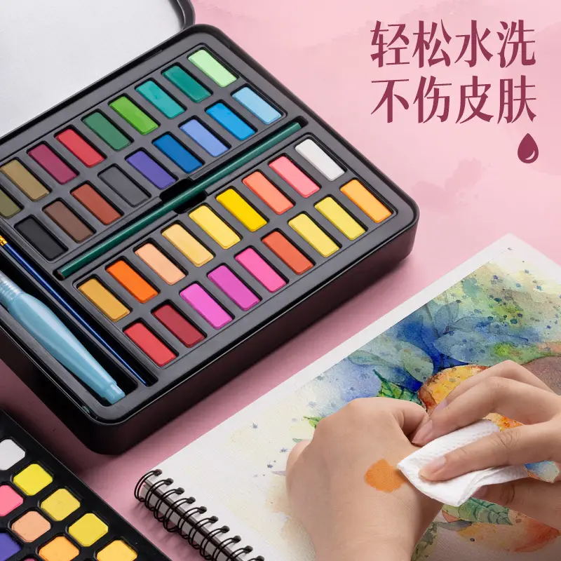 Solid Watercolor Pearlescent Dunhuang Cross-border Wholesale Pigment Painting Nail Art Pearlescent Watercolor Gouache Starter Pigment