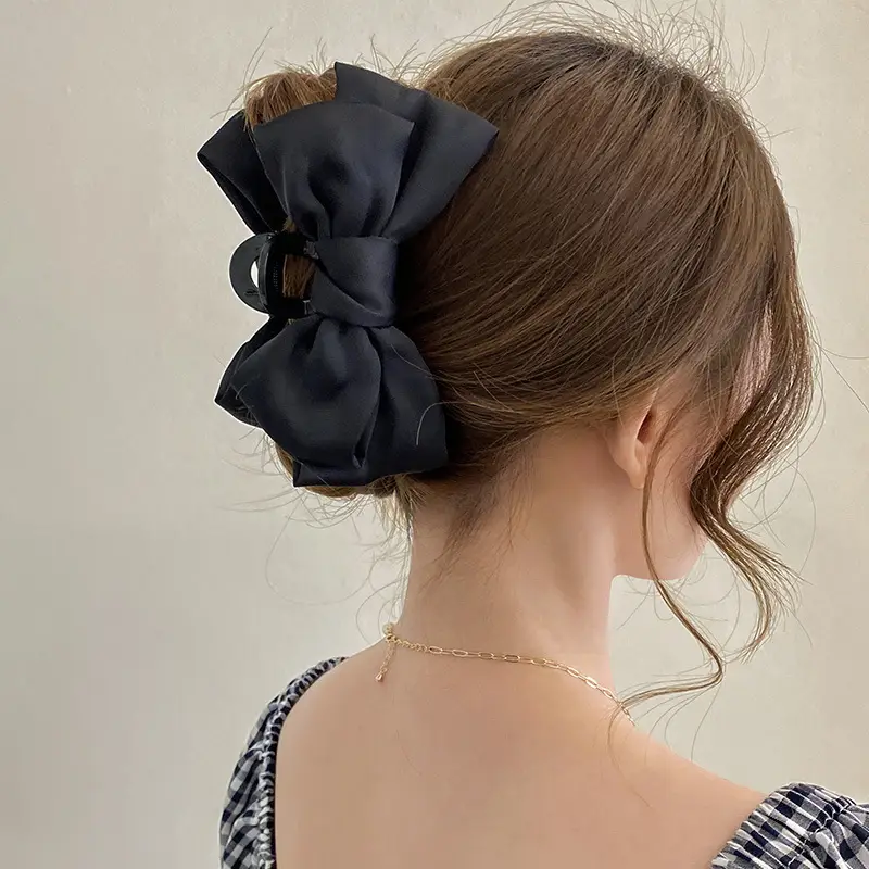 Princess Bow Hair Clip Black Double Sided - Image 6