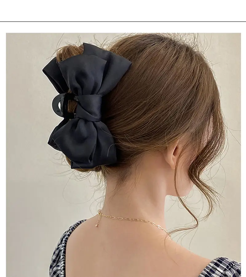 Princess Bow Hair Clip Black Double Sided — feature 34