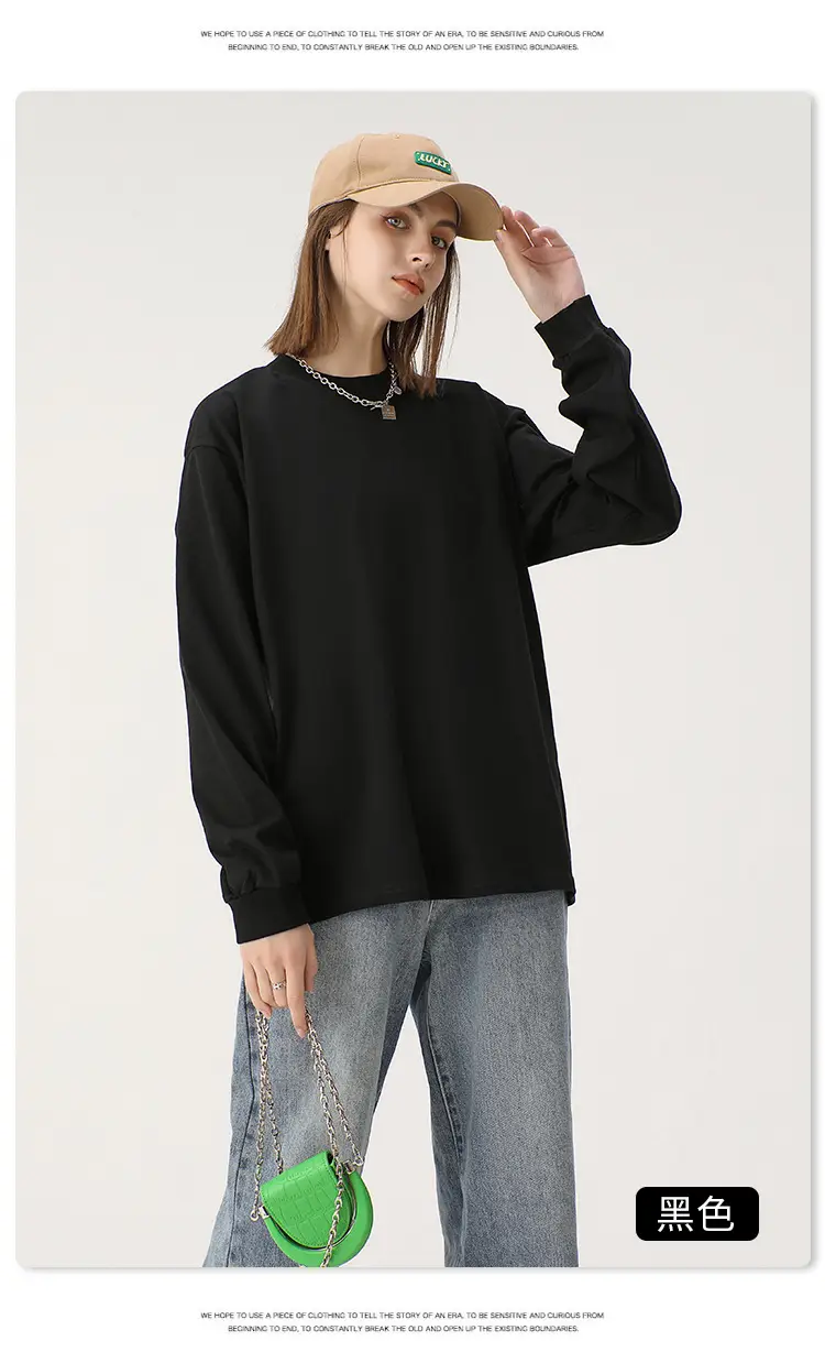 Men Women White Long Sleeve Cotton T-Shirt — feature 19