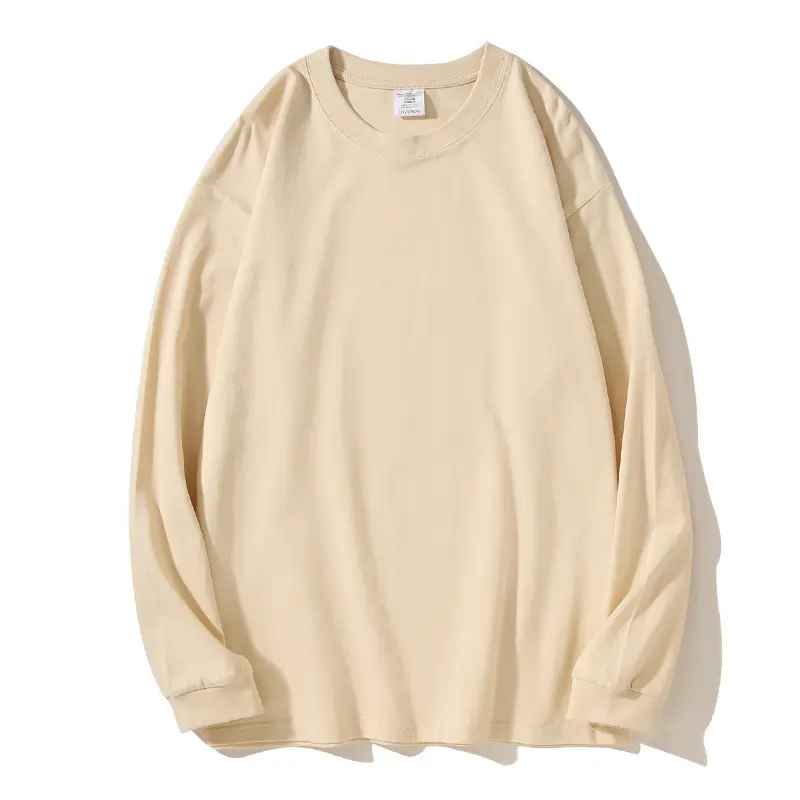 Men Women White Long Sleeve Cotton T-Shirt - Image 3