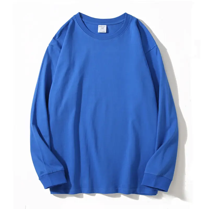 Men Women White Long Sleeve Cotton T-Shirt - Image 4