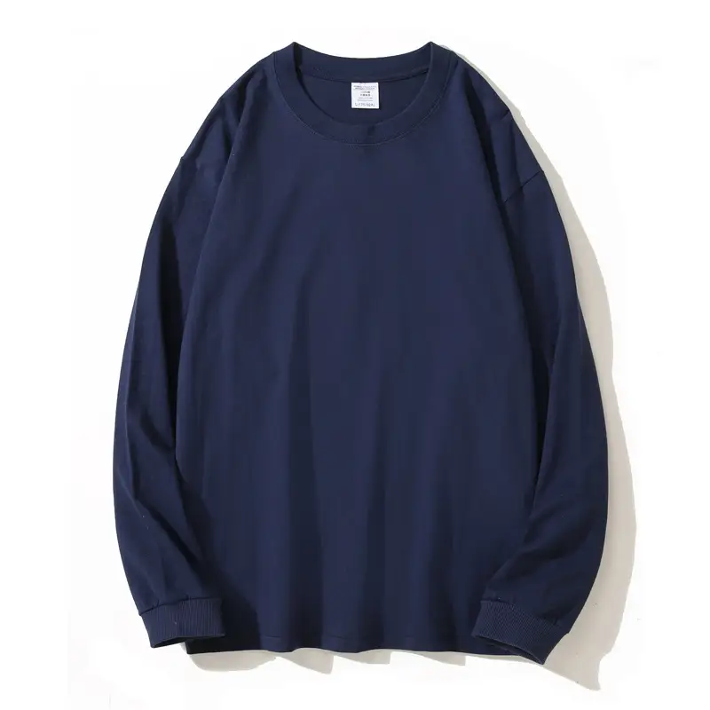 Men Women White Long Sleeve Cotton T-Shirt - Image 5