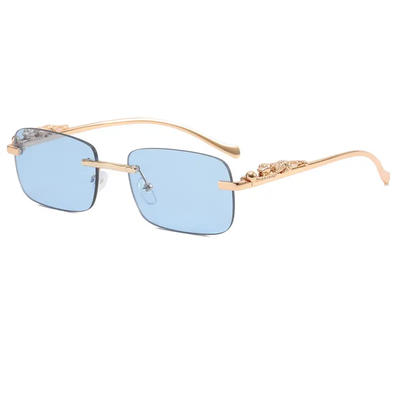 Men's Gold Metal Frame Square Lenses Sunglasses - Image 10