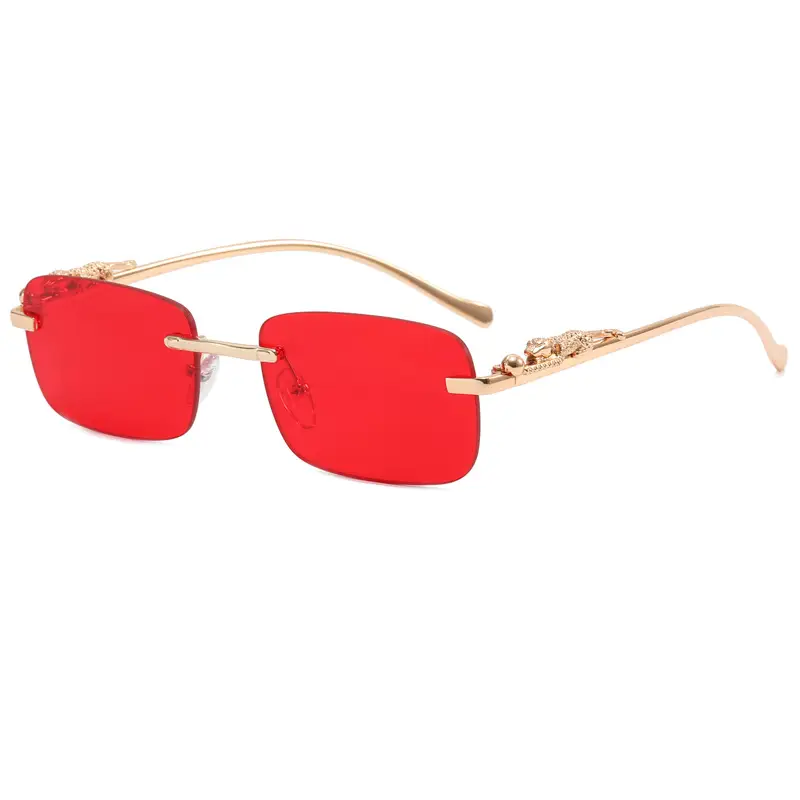 Men's Gold Metal Frame Square Lenses Sunglasses - Image 11