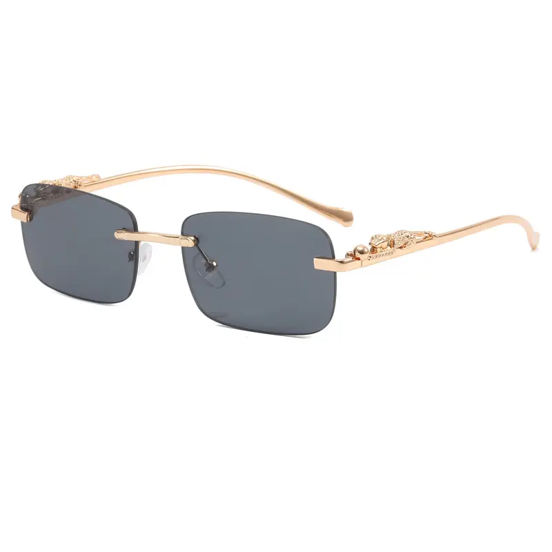 Men's Gold Metal Frame Square Lenses Sunglasses