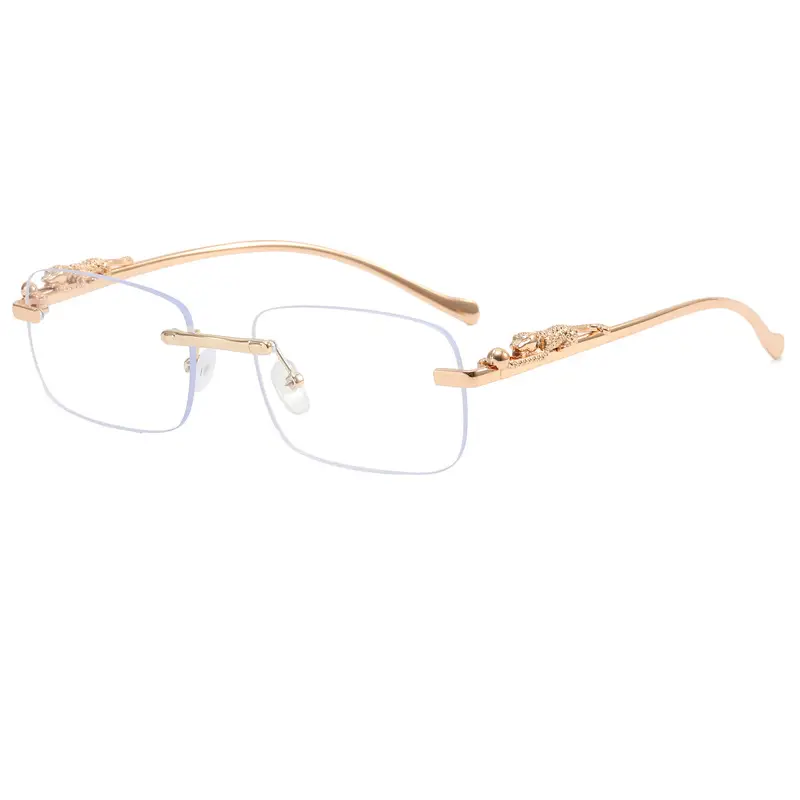 Men's Gold Metal Frame Square Lenses Sunglasses - Image 7