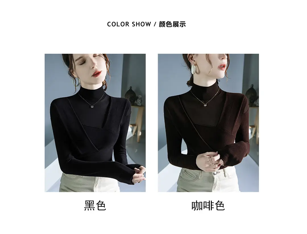 Black Velvet Long Sleeve Top for Women Autumn Winter — feature 2