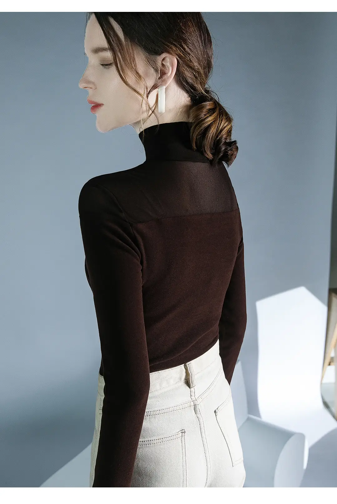 Black Velvet Long Sleeve Top for Women Autumn Winter — feature 9