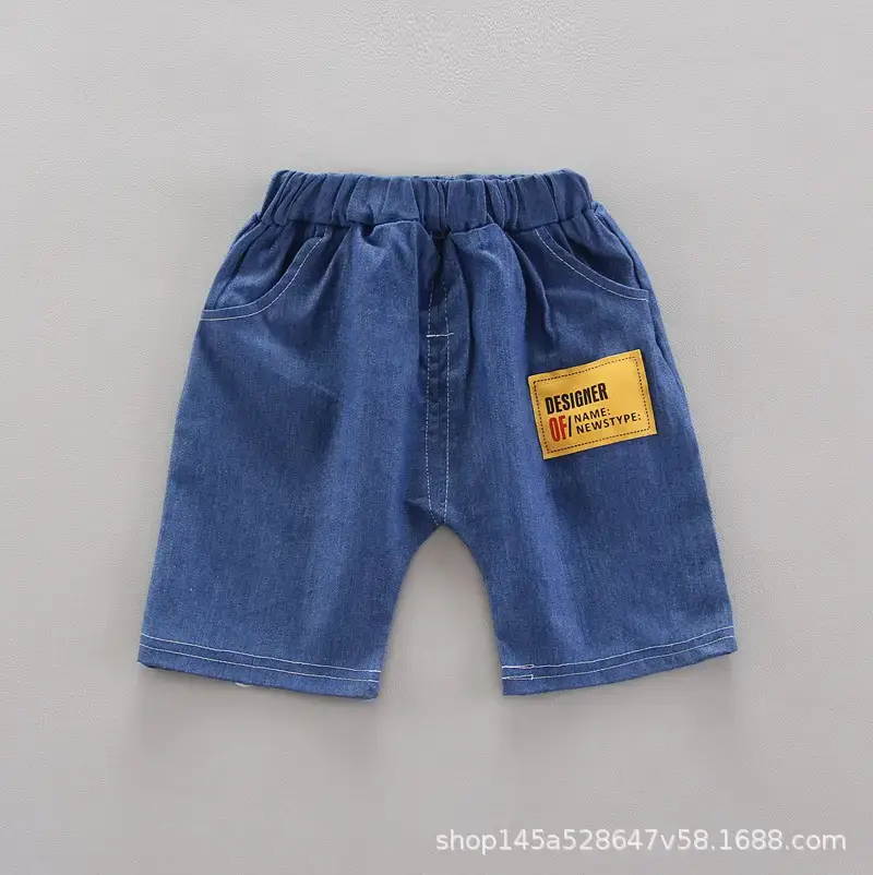 Boys' Navy Printed Shorts Suit with Hat & Sneakers — feature 21