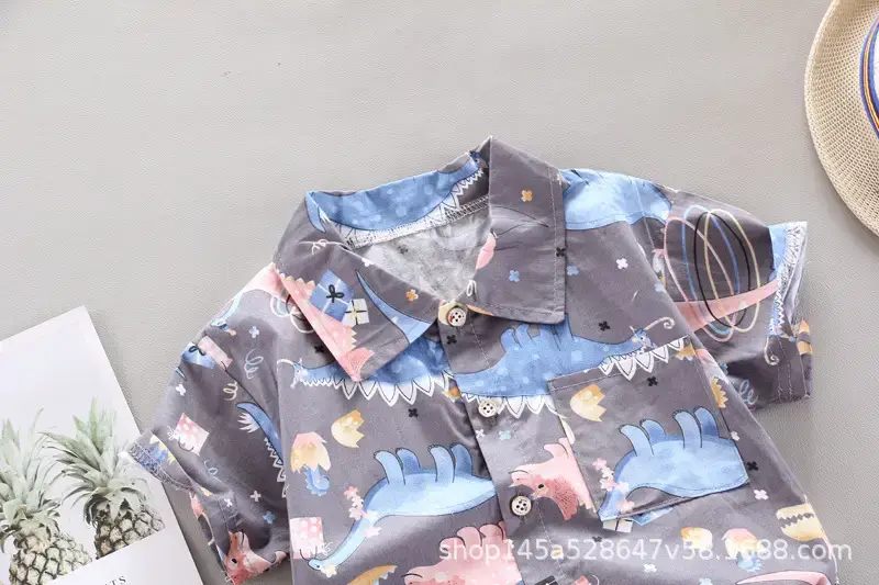 Boys' Navy Printed Shorts Suit with Hat & Sneakers — feature 28
