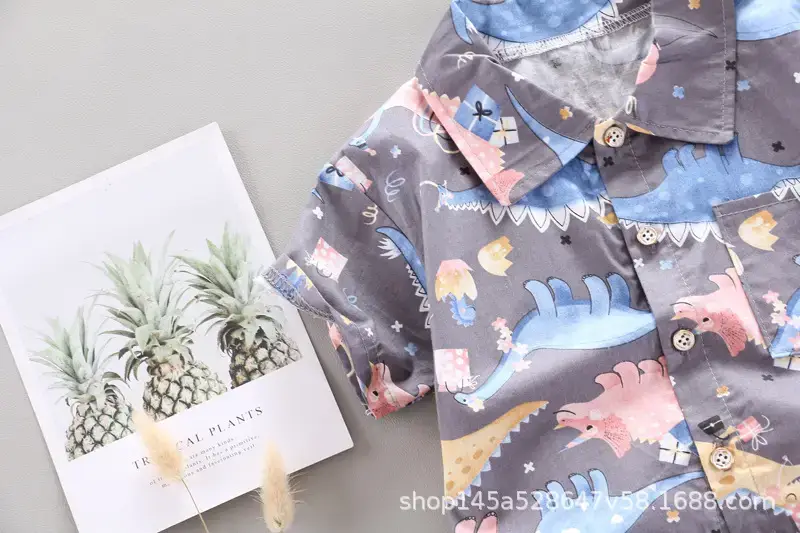 Boys' Navy Printed Shorts Suit with Hat & Sneakers — feature 29