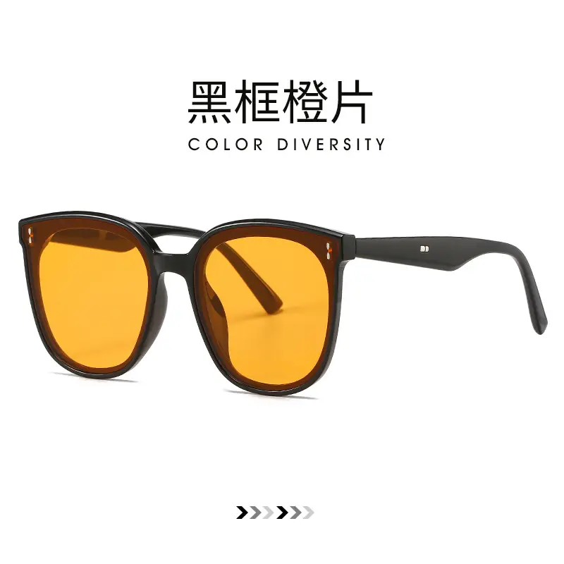 Women UV Sunglasses Black Frame Orange Lens - Image 5