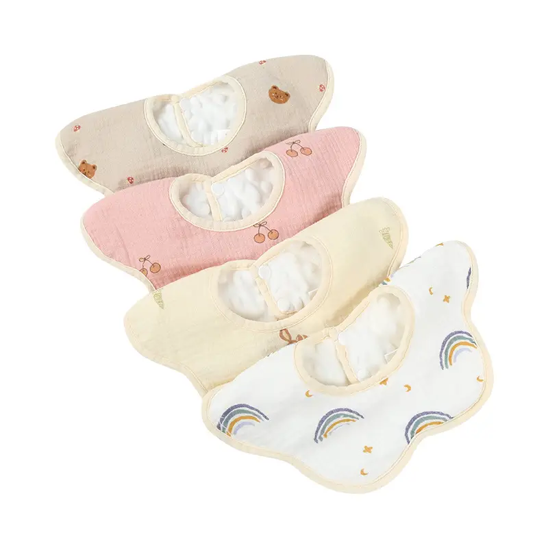 Velvet Baby Petal Bib Pure Cotton Waterproof Autumn Winter Thickened - Image 13