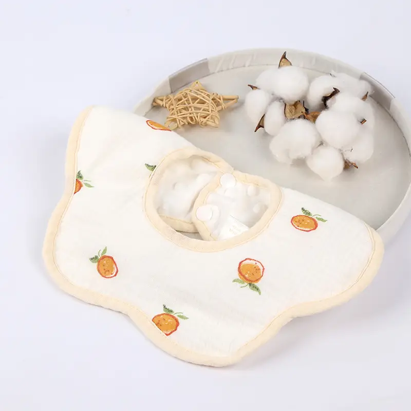 Velvet Baby Petal Bib Pure Cotton Waterproof Autumn Winter Thickened - Image 4
