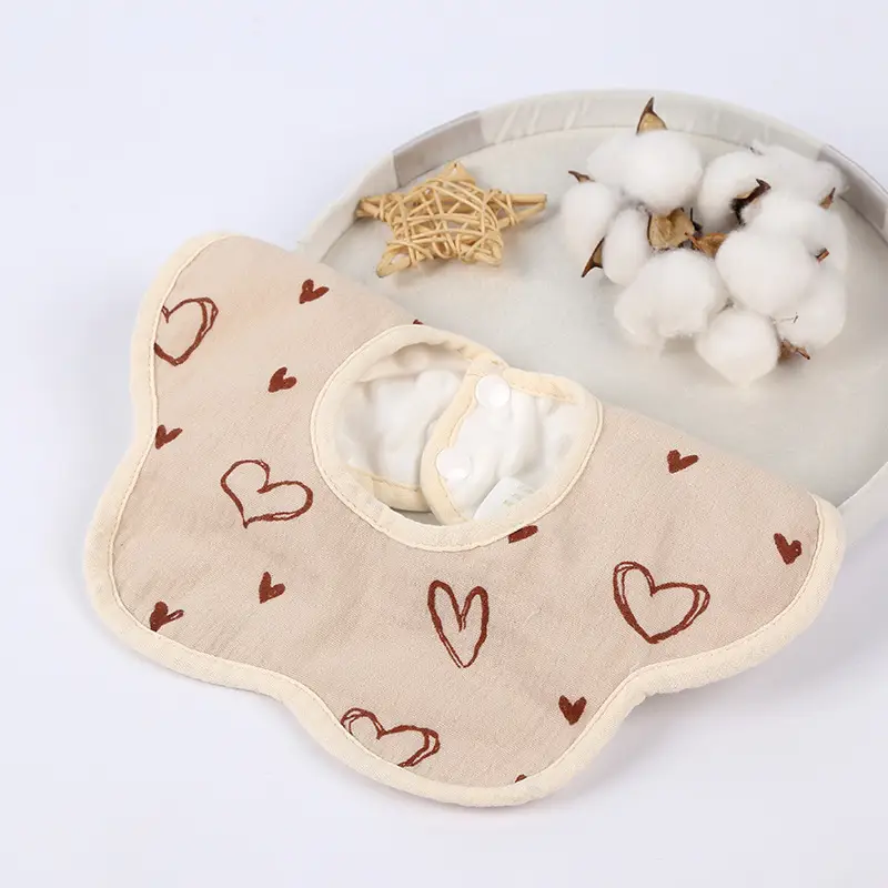 Velvet Baby Petal Bib Pure Cotton Waterproof Autumn Winter Thickened - Image 5