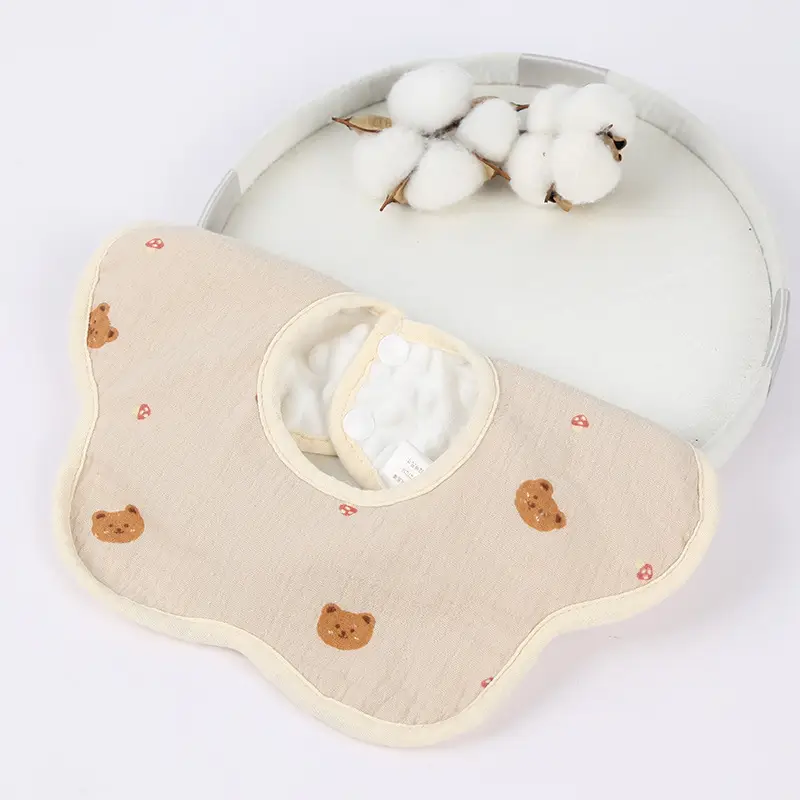 Velvet Baby Petal Bib Pure Cotton Waterproof Autumn Winter Thickened - Image 8