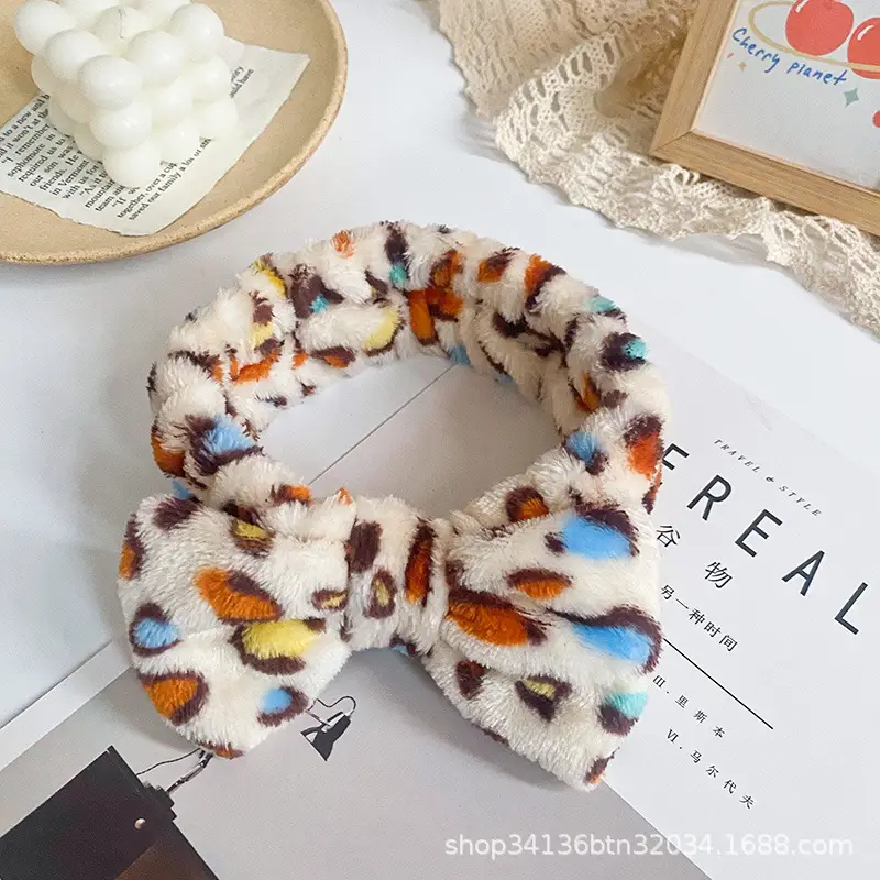 Korean Leopard Print Bow Headband for Women - Image 30