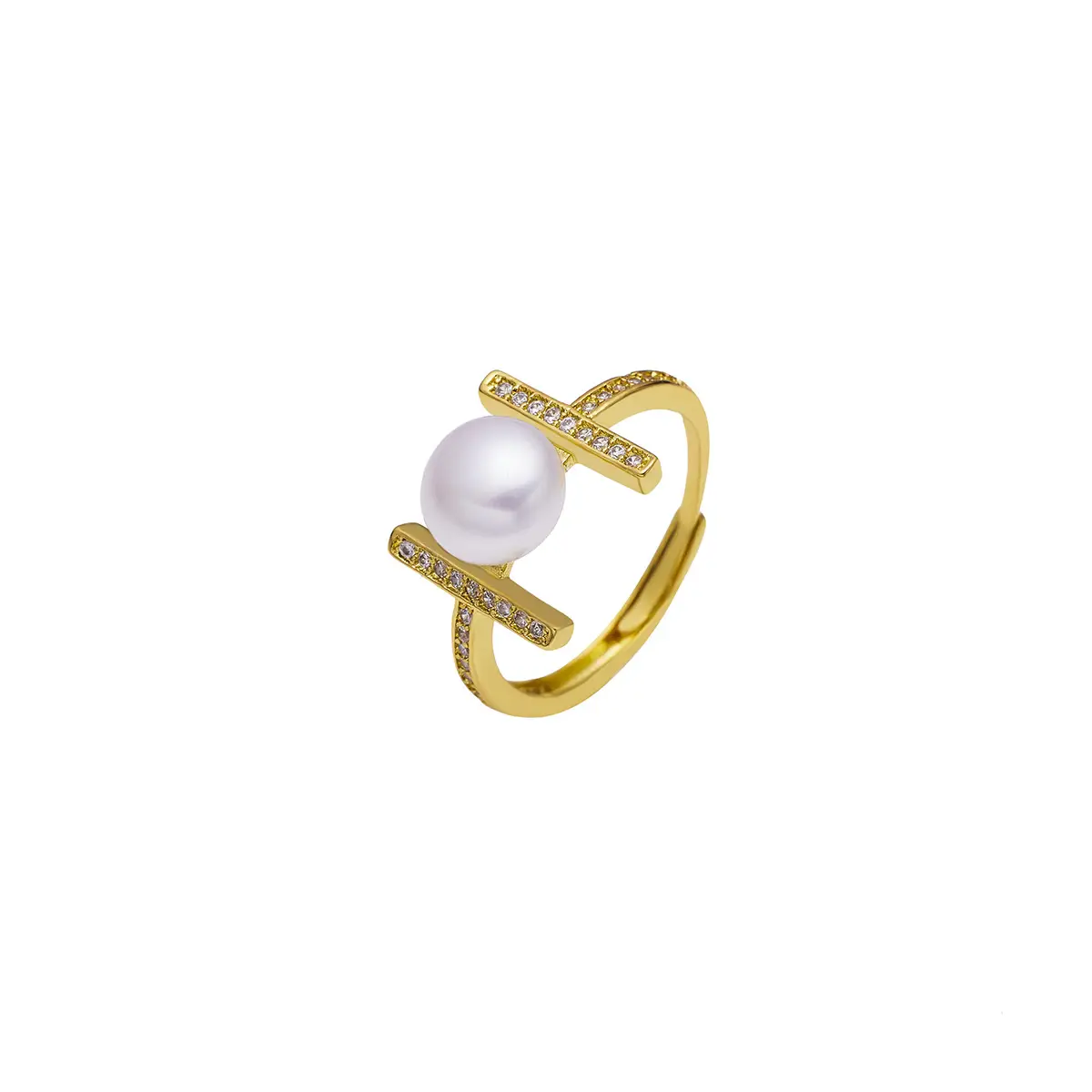 2022 H-Letter Pearl Ring Gold Plated - Image 5