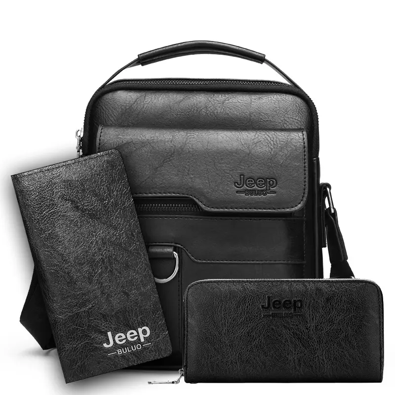 Retro Men's Shoulder Bag with Pocket Set Brown - Image 10