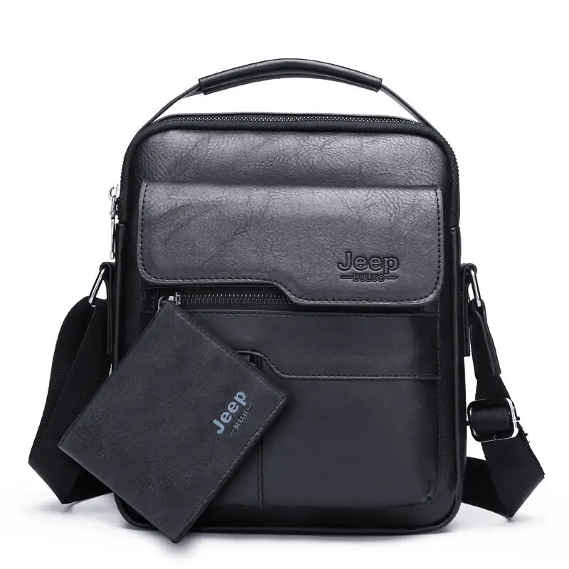 Retro Men's Shoulder Bag with Pocket Set Brown - Image 4