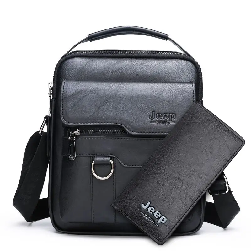Retro Men's Shoulder Bag with Pocket Set Brown - Image 7