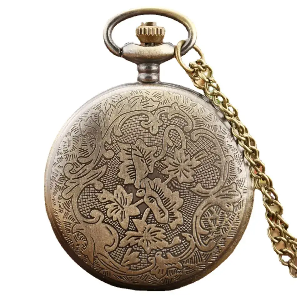 Bronze Pocket Watch Necklace with Arabic Numbers - Image 7