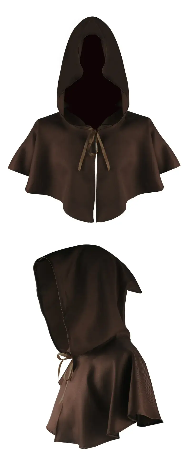 Black Medieval Hooded Cloak Cosplay Costume — feature 7