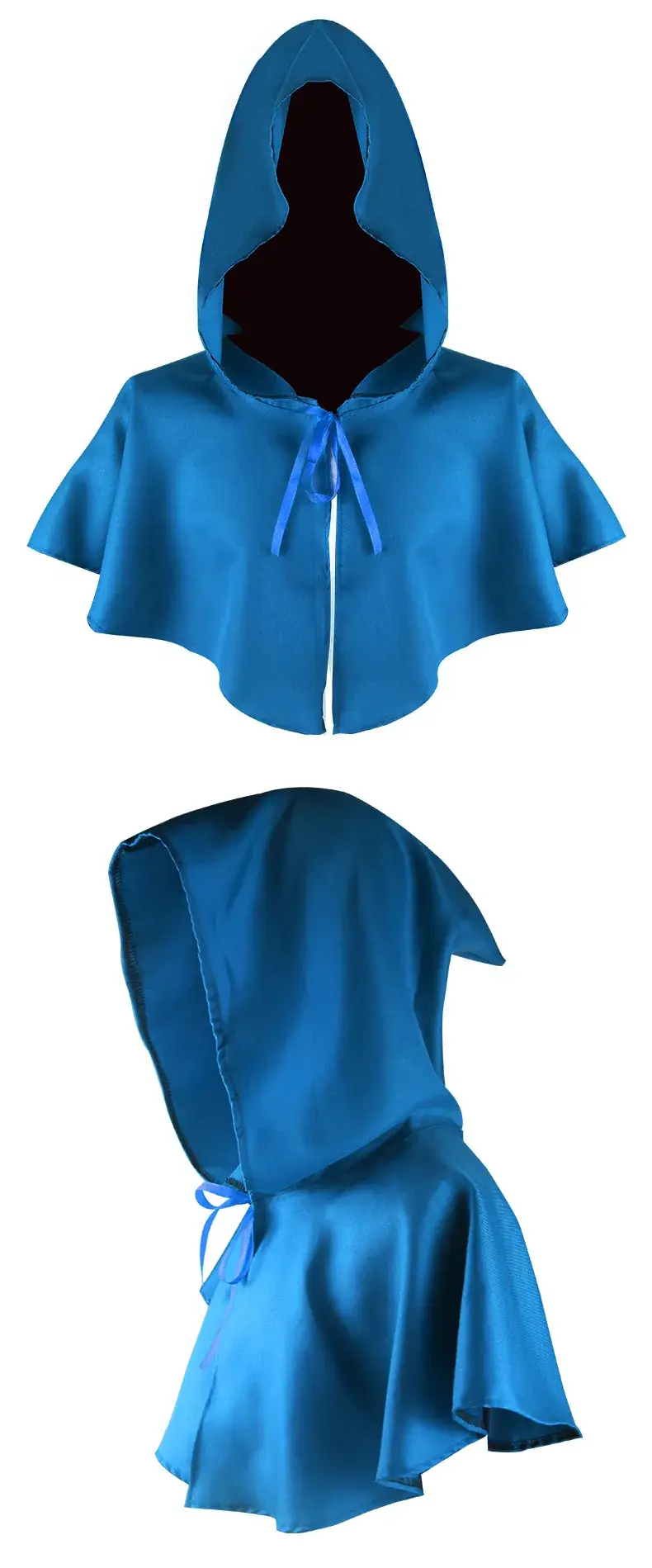 Black Medieval Hooded Cloak Cosplay Costume — feature 8