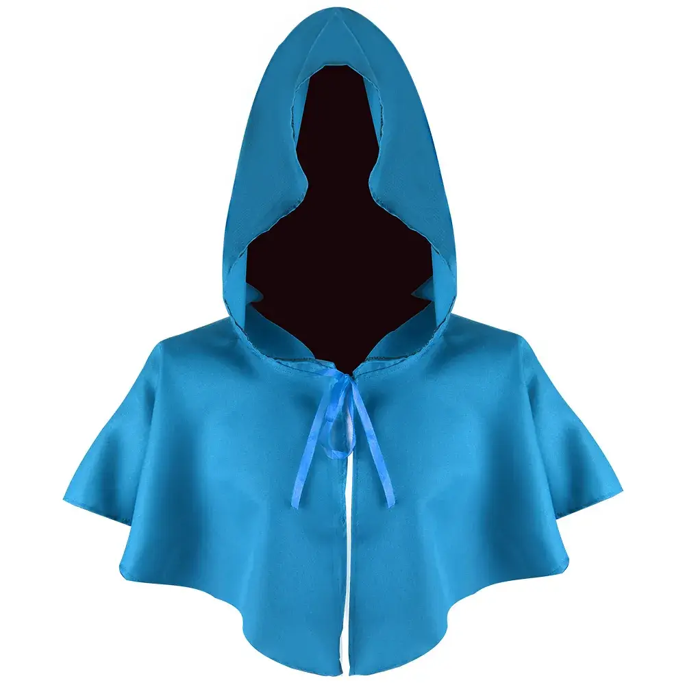 Black Medieval Hooded Cloak Cosplay Costume - Image 5