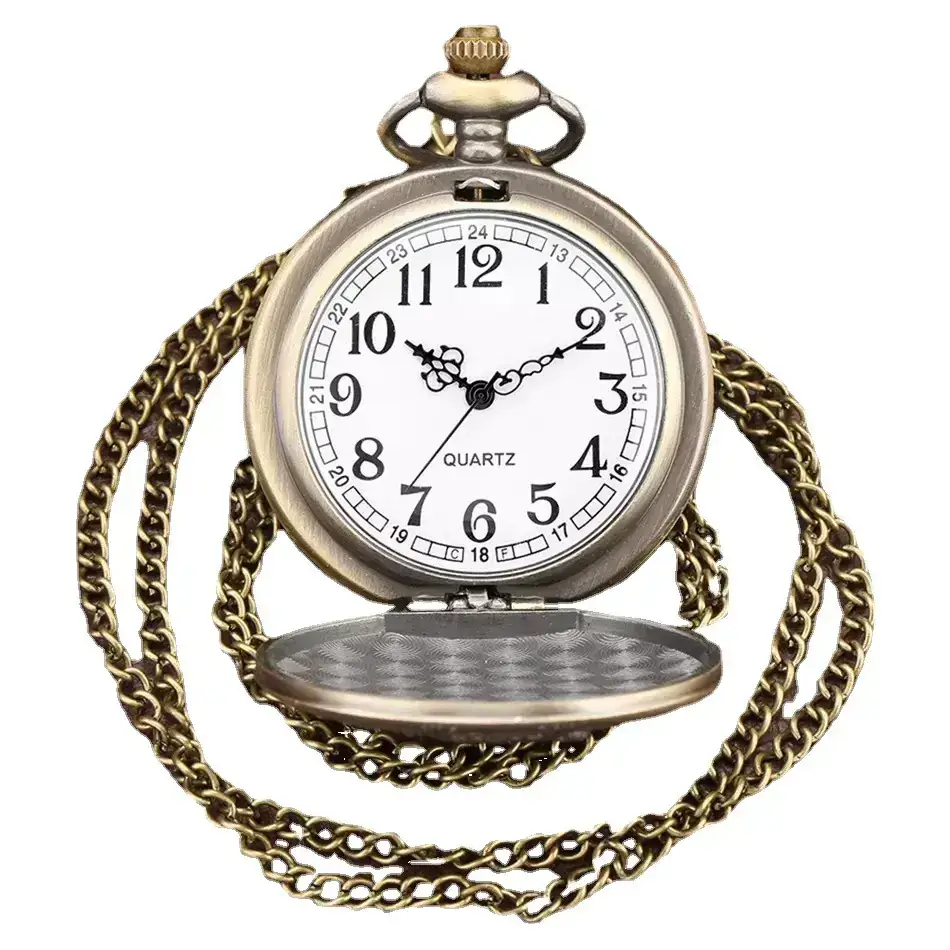 Bronze 93/4 Platform Quartz Pocket Watch Necklace - Image 5